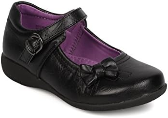 School Rider FB51 Leatherette Bow Tie Mary Jane Uniform Shoe (Toddler Girl/Little Girl/Big Girl) - Black (Size: Little Kid 1)
