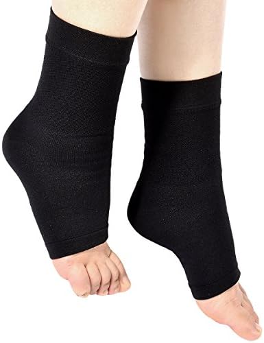 Liomor Foot Sleeves Plantar Fasciitis Compression Foot Socks, Arch Support & Ankle Support to Relieve Pain - Pair, Black, M Size …