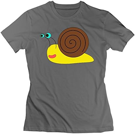 Tongling Women's Cotton Cute Snail Short Sleeve Tees T-Shirts L DeepHeather