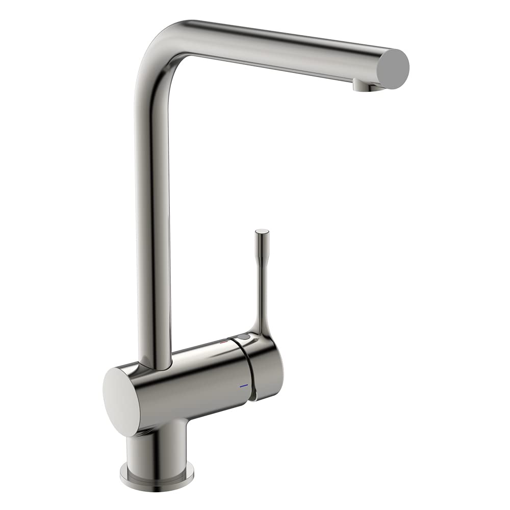 Ideal Standard Ceralook Single Lever l-Shape spout Kitchen tap, BD572GN, Silver Storm