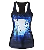 Amoluv Hot Fashion Women Corpse Bride Printed Sleeveless T Shirt Vest Tank Tops