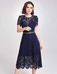 Alisa 5922 - Vestido de cóctel con cuello redondo