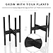 declutterd Plant Stand - Non-Wobbly - Mid Century Adjustable - Modern Indoor Plant Holder for House Plants, Home Decor - Wood - Fits Planter 8 to 12 Inches - Excludes Plant Pot (Black 1-Pack)