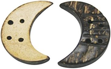Crescent Wooden Button 35mm Diameter with 4 Holes for Craft Sewing DIY Home Textile Pack of 30