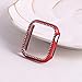INTENY Compatible for Apple Watch Band 42MM with Bling Screen Protector, Women Stainless Steel Mesh Strap with Protective Crystal Diamond Case Compatible for iWatch Series 4/3/2/1 (Red, 42mm)