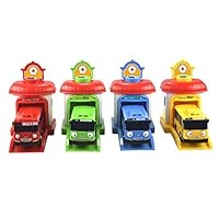 XuBa 4 pcs / set Bus Car Toy the small bus Miniature Korean Cartoon plastic model pull back of the car bus toy