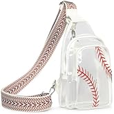 Clear Baseball Bag for Stadium Events, Clear Sling Bag Purses for women Crossbody Transparent, Crossbody Purses for Concerts Sports