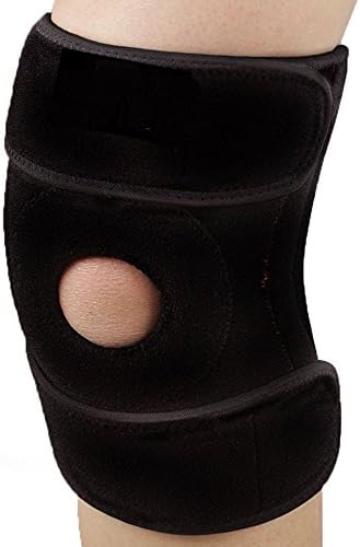 poomoon Knee Compression Sleeve Support, Open-Patella Stabilizer with Adjustable Strapping and Extra-Thick Breathable Neoprene Sleeve