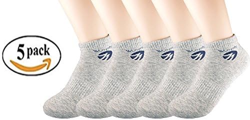 New Performance Men's Low Cut No Show Socks (pack of 5) (Silver)