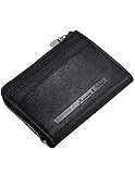KS Mens Black Leather Credit ID Business Card Holder Wallet with Key Ring KB069