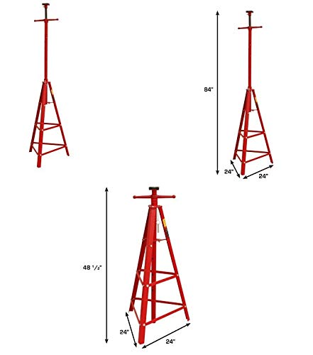 Stark Underhoist Tripod Stand 2 Ton Capacity High Lift Jack Stand Reach Under Hoist Stand High-Position Lift Range, Red - Image 5