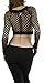 ToBeInStyle Women's Elastic Fishnet Long Sleeve Top - One Size - Black
