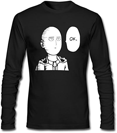 WANTAI Men's One-Punch Man Ok Long Sleeve Cotton T Shirt