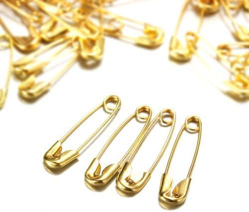 Household Mall 3/4-Inch Safety Pins, Gold (1440 Pieces)