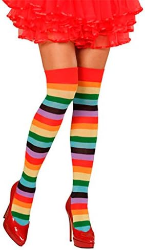 SUMONA6 Pairs Pack Women Multi Neon Color Fancy Design Thigh High Over the Knee Socks Stockings