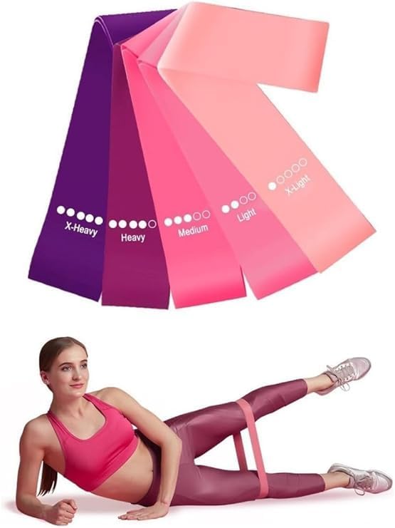 Kit 5 Mini Bands Elástico para Exercício Treino Academia em Casa 5 Níveis de Intensidade Premium Descalço