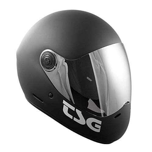 TSG - Pass Solid Color (+ Bonus Visor) - Helmet for Skateboard (Matt Black, L)