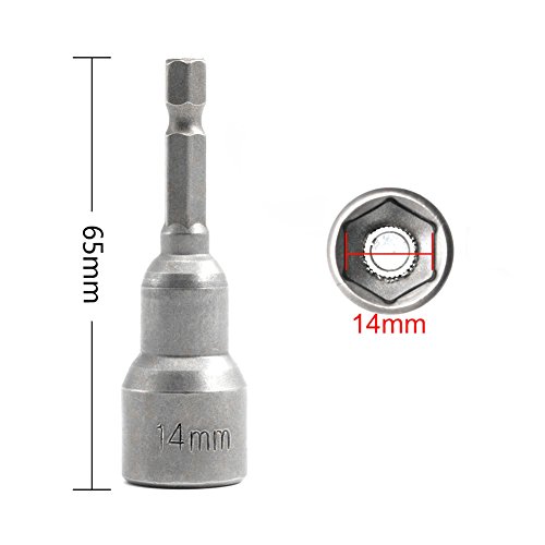 TooTaci 6-19mm Hex Shank Magnetic Nut Setter Driver Drill Bit Set 1/4 inch Quick Change Metric Nut Driver Set - 14pcs