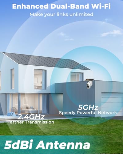 GENBOLT 2.5K AOV WiFi Solar Security Camera Outdoor Wireless, 7/24 Recording 3MP+3MP IP Surveillance Camera with 90FT AI Detection, 8W 15600mAh Battery Powered Camera CCTV