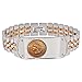 American Coin Treasures Men's Two-Tone Stainless Steel Bracelet with Indian Head Penny Cent | Genuine United States Coin Over 100 Years Old | Men’s Accessories