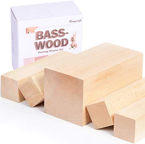 5 Pack Extra Large Basswood Carving 