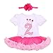 Marlegard® Baby Girls' 2PCs per Set 2nd Birthday with Headband for 24M (White Rose)