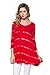 Frumos Womens Tunic 3/4 Sleeve Comfy Loose Fit Tie Dye Tunic Top