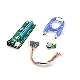 Electop PCI E Express 1X to 16X Riser Card USB 3.0 Extender Cable with Power Supply