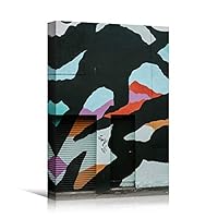 Canvas Wall Art Painted Objects Abstract Colorful Contemporary Hallway Mixed Media Multicolor Patterns - 12x18 inches