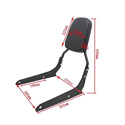 Passenger Backrest Sissy Bar Pad Cushion for Honda Spirit VT750 Shadow Phantom 750 VT750C2B