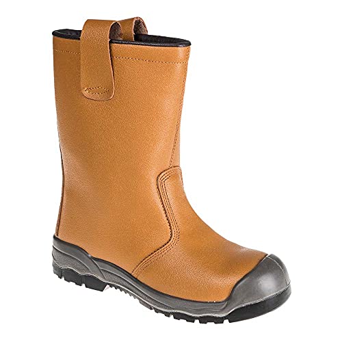Portwest Bota Steelite Rigger S1P Ci (Con Puntera Anti-Arañazos), Tamaño: 45, Color: Canela, FW13TAR45