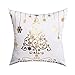 BLEUM CADE Christmas Bronzing Pillow Cover Merry Christmas Throw Pillow Case Elk Christmas Tree Throw Pillow Case Modern Cushion Cover Square Pillowcase Decoration Christmas Sofa Bed Chair Car