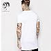 Men Hipster Hip-hop Short Sleeve Basic Long T-shirt Us Size (m) White
