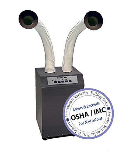 Nail Salon Source Capture System - Gray| Dual Arm Round Hood