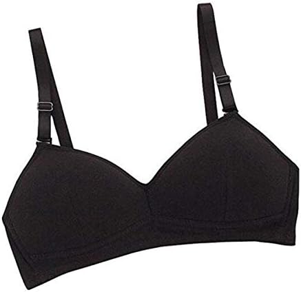 MANJIAMEI Women Teen Girls Thin Cotton Breathable Sports Bra Wire Free Push up Running A-Cup Bra Solid