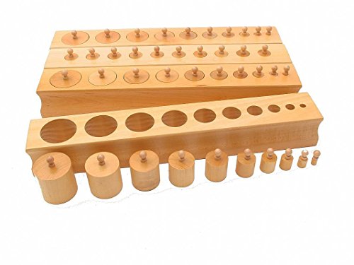 NEW Montessori Basswood Knobbed Cylinder Blocks