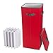 Wrapping Paper Storage Box- Holds 20 Rolls of 30” Gift Wrap-Upright Container with Lid, Dividers & Handles-Christmas & Birthday Wrap by Elf Stor (Red)