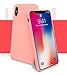 TOZO for iPhone X Case, Soft TPU Gel Skin [1.0mm Ultra Thin] slim Soft Protective Cover (TPU Matte Soft Pink)