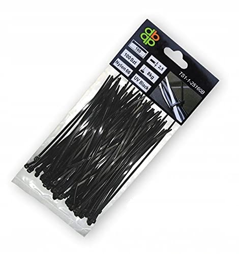 Layflat Professional UV Resistant Cable Ties, 35x0,76x0,1 cm, Black, 100
