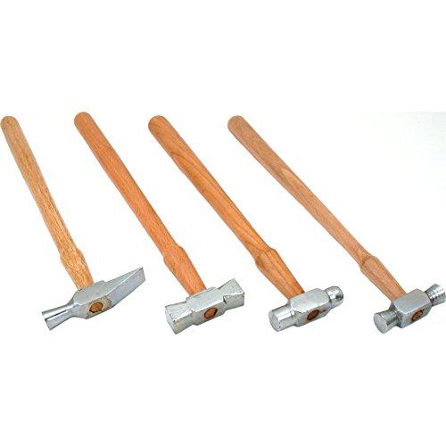 4 steel ball pein planishing swiss design metal hammers