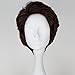 Miss U Hair Mens 70s 80s Short Wavy Brown Shaggy Wig Anime Cosplay Costume Wig Halloween