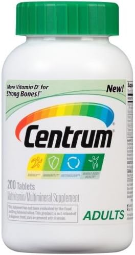 Centrum Adult Multivitamin Multimineral Tablets, 200 per Unit - 24 per case.