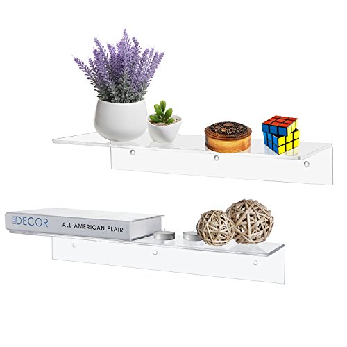 17 inch contemporary clear acrylic floating shelf / wal…