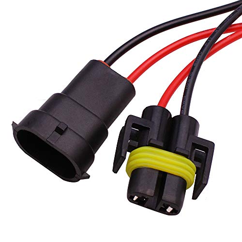 HUIQIAODS H11 H8 H9 880 881 Wire Harness Kit 50W 6Ohm LED Load Resistor Fix Hyper Flashing Blinking Canbus Error Warning Canceller Fit Upgrading LED Headlight Fog DRL Light 2PCS