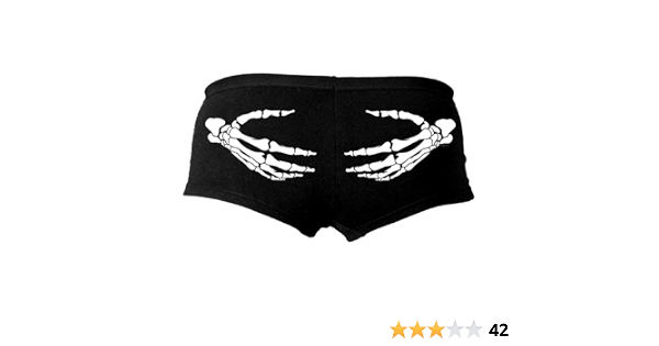 Black Skeleton Hands Ladies Boy Shorts 