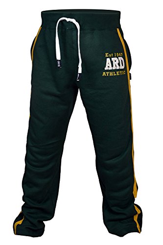 Men s Fleece Joggers Track Suit Bottom Jogging Exercise Fitness Boxing MMA Gym Sweat Cotton Fleece Trousers (Green, 2XL)
