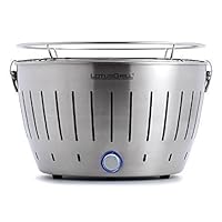  Lotusgrill Lotusgrill Limited Edition silber Edelstahl Stahl Kunststoff klein Balkon Camping Picknick ✔ rund ✔ tragbar rauchfrei ✔ Grillen mit Holzkohle ✔ für den Tisch 