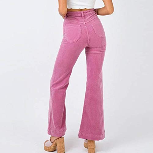 image for Toimothcn Women's Corduroy Bell Bottom Flare Trousers High Waisted Str