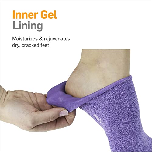 NatraCure Moisturizing Gel Socks (Helps Dry Feet, Cracked Heels, Dry