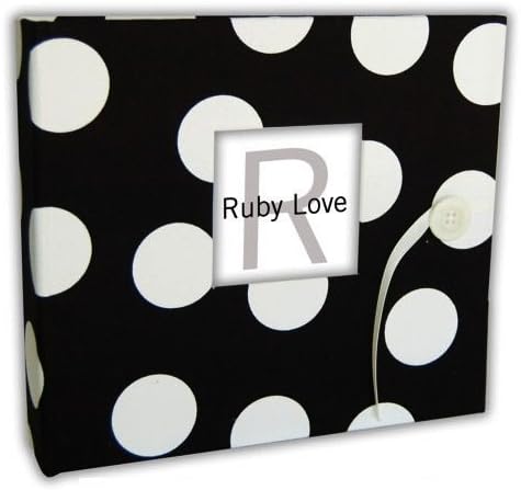 Black &amp; White Polka Dot Baby Memory Book - MOD Ruby Love Baby Book